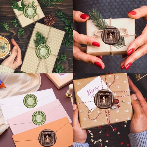 Frame Wax Seal Stemp Kit with 24 Colors Wax Seal Beads 624pcs， Electric WaxSeal Warmer, 3D Embossed Frame WaxSealStamp, Sealing WaxSpoon, WaxSeal Pen, Tweezer,WaxSeal Stamp kit (24B) in Saudi Arabia