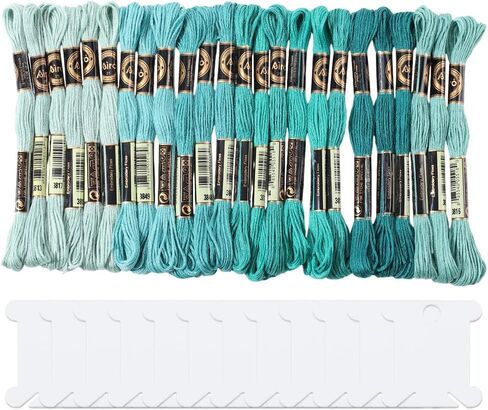 210 ياردة 24 skeins ملونة الصليب خيوط غرزة البوليستر التطريز خيوط الصداقة 6 بلي قوس قزح المطرز سلسلة لخياطة صنع الأساور in Saudi Arabia