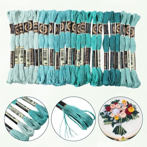 210 ياردة 24 skeins ملونة الصليب خيوط غرزة البوليستر التطريز خيوط الصداقة 6 بلي قوس قزح المطرز سلسلة لخياطة صنع الأساور in Saudi Arabia