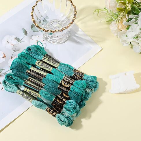210 ياردة 24 skeins ملونة الصليب خيوط غرزة البوليستر التطريز خيوط الصداقة 6 بلي قوس قزح المطرز سلسلة لخياطة صنع الأساور in Saudi Arabia