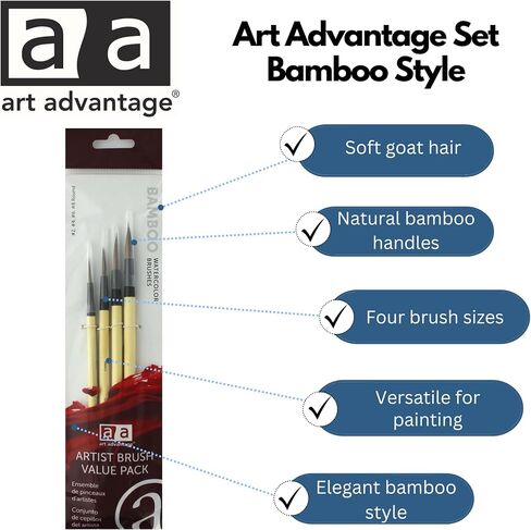 Art Advantage Brush Set Bamboo Style 4pc in Saudi Arabia