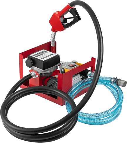 مضخة وقود الديزل الكهربائية من SmarketBuy 110 فولت، 550 وات مضخة نقل الوقود الكهربائية 16 GPM مجموعة مضخة وقود الديزل ذاتية التحضير مع عداد عرض وفوهة وخرطومين in Kuwait