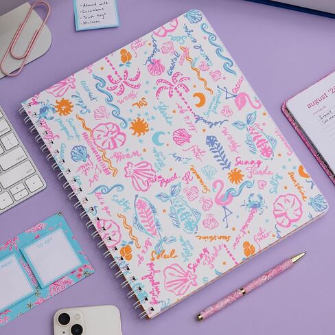 Lilly Pulitzer Glar Gardcover Notebook ، 11 "× 9.5" مع 160 كلية تحكمها كلية (رويال كورال) in Saudi Arabia