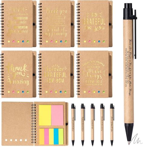 6 مجموعة هدايا تقدير الموظف ، شكرا لك هدية دفتر الملاحظات الملهمة للطلاب المتطوعين الممرضة المعلمين في العمل ، المفكرة مع Bamboo Pen Bulk (6 ، امتنان) in Kuwait