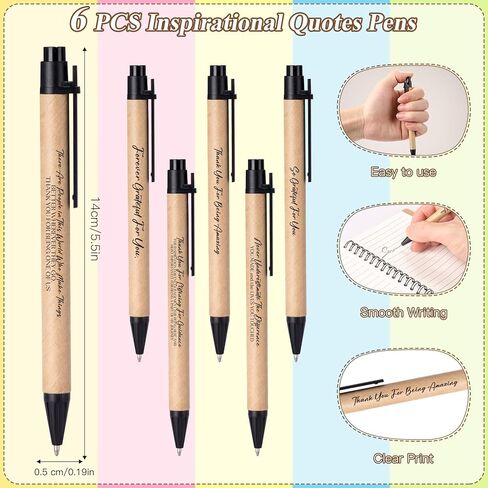 6 مجموعة هدايا تقدير الموظف ، شكرا لك هدية دفتر الملاحظات الملهمة للطلاب المتطوعين الممرضة المعلمين في العمل ، المفكرة مع Bamboo Pen Bulk (6 ، امتنان) in Kuwait