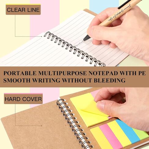 6 مجموعة هدايا تقدير الموظف ، شكرا لك هدية دفتر الملاحظات الملهمة للطلاب المتطوعين الممرضة المعلمين في العمل ، المفكرة مع Bamboo Pen Bulk (6 ، امتنان) in Kuwait