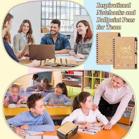 6 مجموعة هدايا تقدير الموظف ، شكرا لك هدية دفتر الملاحظات الملهمة للطلاب المتطوعين الممرضة المعلمين في العمل ، المفكرة مع Bamboo Pen Bulk (6 ، امتنان) in Kuwait