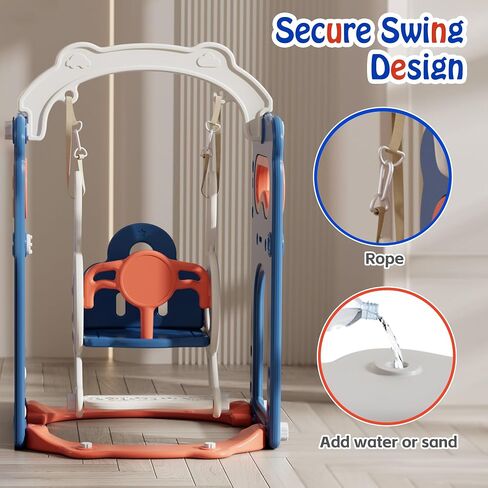 Slide for Toddlers Age 3-5 Kids Swing and Slide Set Baby Outdoor Indoor Playset with Basketball Hoop and Ball Stair Telescope Playground for Backyard in Saudi Arabia