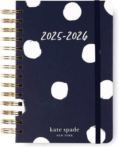 Kate Spade New York Daily Planner 2025-2026 أجندة متوسطة أغسطس 2025-ديسمبر 2026 ، مخطط دوامة أسبوعيًا وشهريًا مع ملصقات (نقطة مطلية بالبحرية) in Saudi Arabia