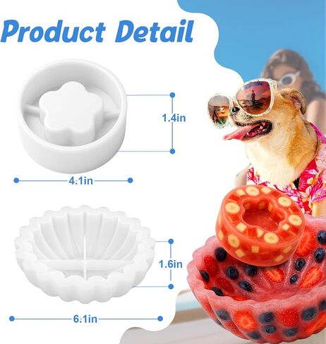 Mity rain 2PCS Dog Treat Molds, Frozen Treats for DIY Custom Flavors, Fruit & Water Freezer to Keep Dogs Cool, Silicone Ice Cube Mold for Summer Chew Toys, Gift for Dog Lover in Saudi Arabia