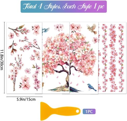 GLOBLELAND 4 Sheets Lavender Flowers Furniture Transfer 6x12inch Butterfly and Bee Rub on Transfer Sticker UV Self-Adhesive Wall Art Craft for Bedroom Living Room Desk Table Decoration in Saudi Arabia