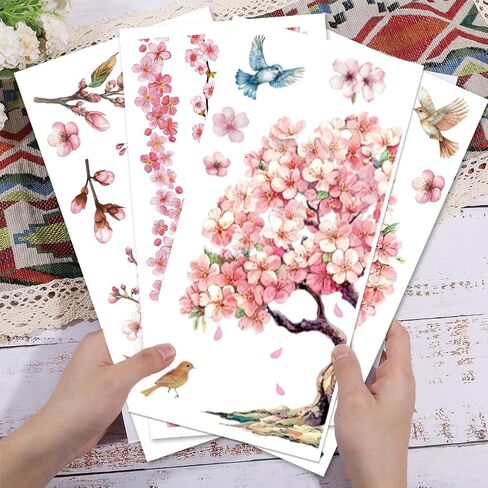GLOBLELAND 4 Sheets Lavender Flowers Furniture Transfer 6x12inch Butterfly and Bee Rub on Transfer Sticker UV Self-Adhesive Wall Art Craft for Bedroom Living Room Desk Table Decoration in Saudi Arabia