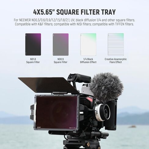 صندوق NEEWER صغير غير لامع مع صواني فلتر مقاس 4 × 5.65 بوصة، و4 محولات عدسات دائرية، وعلم علوي من ألياف الكربون، متوافق مع ملحقات SmallRig المتوافقة مع مرشح سينما K&F NISI TIFFEN NEEWER، PG002 in Saudi Arabia