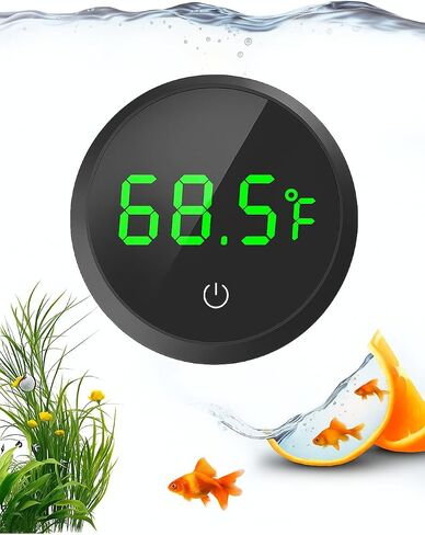 QZQ Fish Tank Thermometer Aquarium Thermometer Wireless Touch Stick Digital Aquarium Thermometer LED Display ±1°F for Monitoring The Fish Tank Aquarium Temperature Accessories (Black) in Saudi Arabia