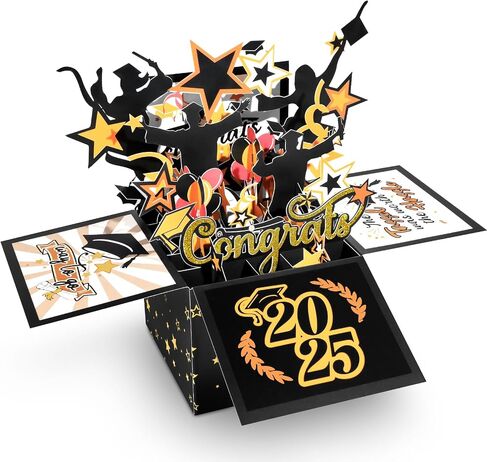 Pop Up Graduation Cards with Envelope - Graduation Cards 2025 with Blank Note, Congratulations Graduate Gift for Celebrating High School, College, University Graduates in Saudi Arabia