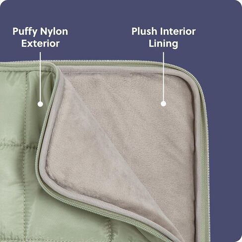 U Nylon Ziapper Medium Medium Captop Sleeve ، 9.75 "× 13" ، ملحقات الكمبيوتر ، حقيبة الكمبيوتر المحمول لـ MacBook Pro ، MacBook Air ، Chromebook ، HP Computer ، Matcha Green in Saudi Arabia