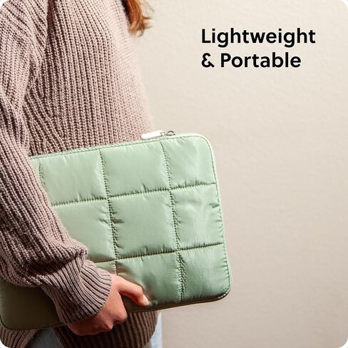 U Nylon Ziapper Medium Medium Captop Sleeve ، 9.75 "× 13" ، ملحقات الكمبيوتر ، حقيبة الكمبيوتر المحمول لـ MacBook Pro ، MacBook Air ، Chromebook ، HP Computer ، Matcha Green in Saudi Arabia