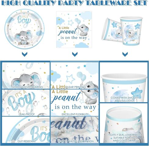 SLINER 175 PCS Bear Bear Dame Paper Plates Set Baby Shower Party Supplies تقدم 25 مجموعة أدوات المائدة in Saudi Arabia