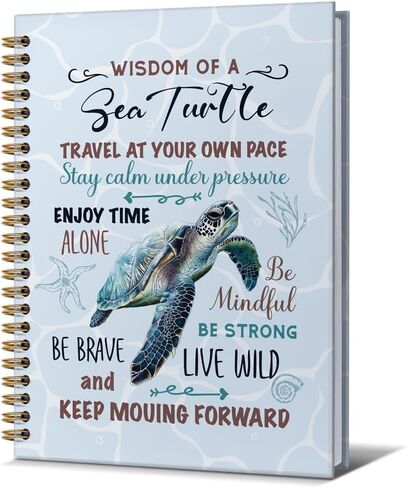 Turtle Notebooks For Women-Cute Journal For Sea Turtles lover Men Friends Gifts On Birthday Christmas Mother's Day,Ocean Animals College Ruled Lined Gold Spiral Bound Hardcover,5.8"x8.3" in Saudi Arabia