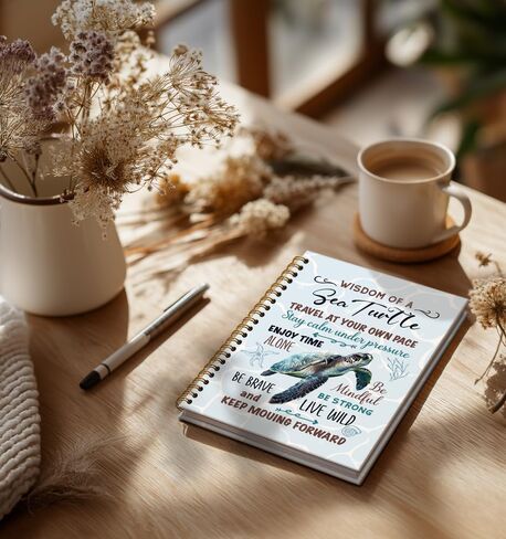 Turtle Notebooks For Women-Cute Journal For Sea Turtles lover Men Friends Gifts On Birthday Christmas Mother's Day,Ocean Animals College Ruled Lined Gold Spiral Bound Hardcover,5.8"x8.3" in Saudi Arabia