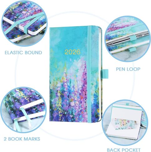 2026 تقويم الجيب - 2026 Pocket Planner ، Jan.2026 - Dec.2026 ، 2026 Planner Weekly and Monthly ، 3.93 '' × 6.29 '' 2026 Organizer مع Pen Loop + 2 إشارة مرجعية + نطاقات - الطلاء الزيتي in Saudi Arabia