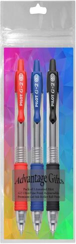 G2 Retractable Premium Gel Ink Roller Ball Pens Ultra Fine Point (.38mm) Black Ink 9 pack; Refillable & Premium Comfort Grip Bundle with Plastic Reusable Pouch in Saudi Arabia