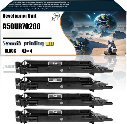 Replacement Parts Developing Unit A50UR70266 Compatible with Konica Minolta AccurioPress C2060 C2070 C3070 C3080 C3080P Printers, Contains Chip and Clear Printing (4 Pack Black) in Saudi Arabia