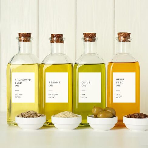 250 White Spice Labels by ThreeKin | Waterproof & Oil-Resistant Pre-Printed Stickers for Spice Jars | Durable, BPA-Free Seasoning Labels | Easy-Clean, No-Residue Design | Proudly Female & USA Owned in Kuwait