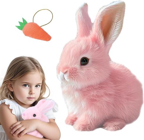 Bunby - Easter My Realistic Bunny Toy, Interactive Bunny Realistic Bunny - Jumping, Twitching, and Shaking Ears, Realistic Bunny Toys(Brown) in Saudi Arabia