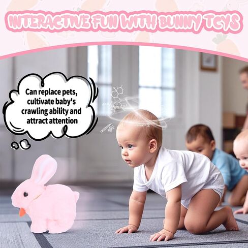 Bunby - Easter My Realistic Bunny Toy, Interactive Bunny Realistic Bunny - Jumping, Twitching, and Shaking Ears, Realistic Bunny Toys(Brown) in Saudi Arabia