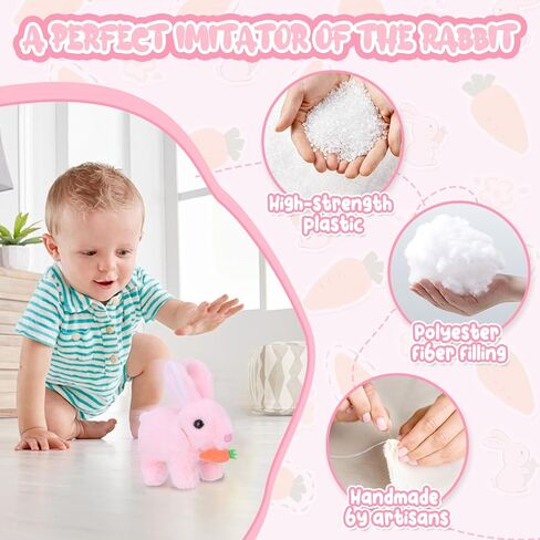Bunby - Easter My Realistic Bunny Toy, Interactive Bunny Realistic Bunny - Jumping, Twitching, and Shaking Ears, Realistic Bunny Toys(Brown) in Saudi Arabia