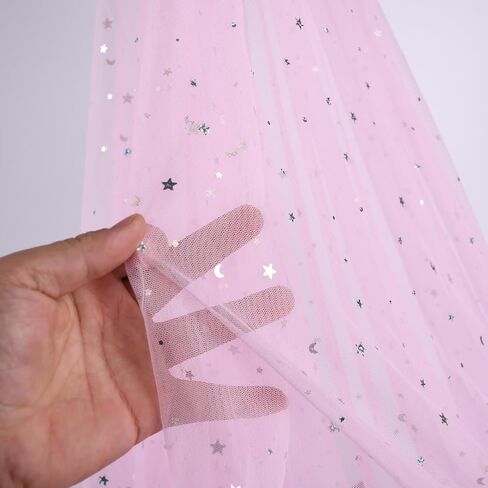 54 بوصة × 4 ياردة بريق تول من النسيج لفات الليزر النجوم ولفائف تول القمر ل DIY Tutu Dress Table Table Runner Crafts CHEER BASHDROP Stage Decoration-Navy in Kuwait