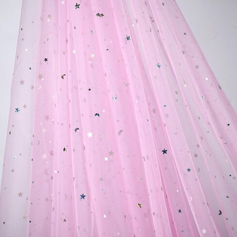 54 بوصة × 4 ياردة بريق تول من النسيج لفات الليزر النجوم ولفائف تول القمر ل DIY Tutu Dress Table Table Runner Crafts CHEER BASHDROP Stage Decoration-Navy in Kuwait