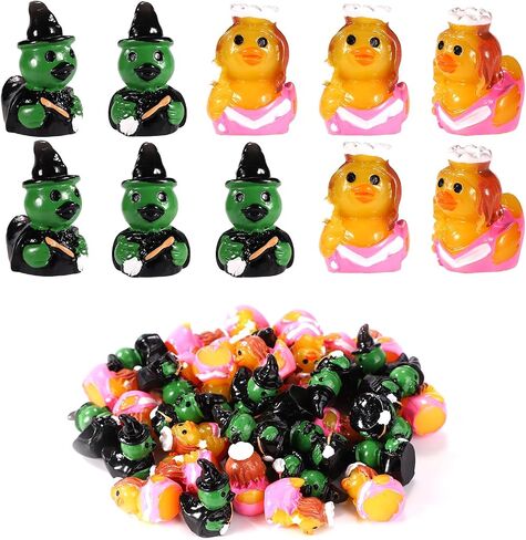 40pcs Small Resin Ducks, 2 Styles Tiny Good & Bad Mini Resin Animals Miniature Plastic Figurines for Halloween DIY Aquarium Garden Office Decoration in Saudi Arabia