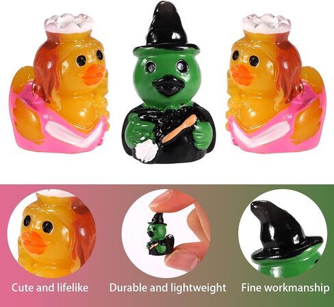 40pcs Small Resin Ducks, 2 Styles Tiny Good & Bad Mini Resin Animals Miniature Plastic Figurines for Halloween DIY Aquarium Garden Office Decoration in Saudi Arabia