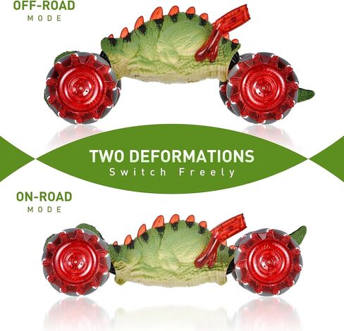 Gesture Sensing RC Car,Dinosaur RC Toys car for Kids,2.4GHz LED RC Car, 4WD Rotation RC Stunt Car with Lights and Music,4WD Stunt Cars Toys for Kids Ages 6-12 yr Gifts for Boys Girls (Red) in Saudi Arabia