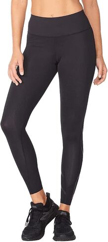 2XU Women's Force Mid-Rise Compression Tights with Flat-Wide Waistband for Training and Fitness, Black/Gold, Small in Kuwait