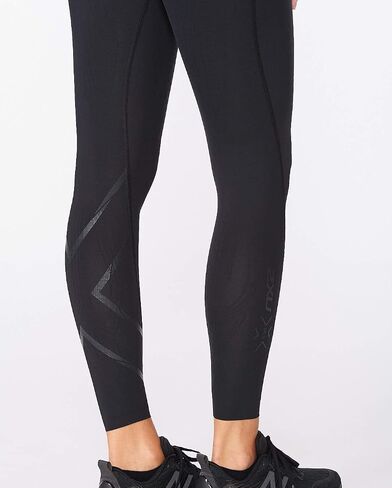 2XU Women's Force Mid-Rise Compression Tights with Flat-Wide Waistband for Training and Fitness, Black/Gold, Small in Kuwait