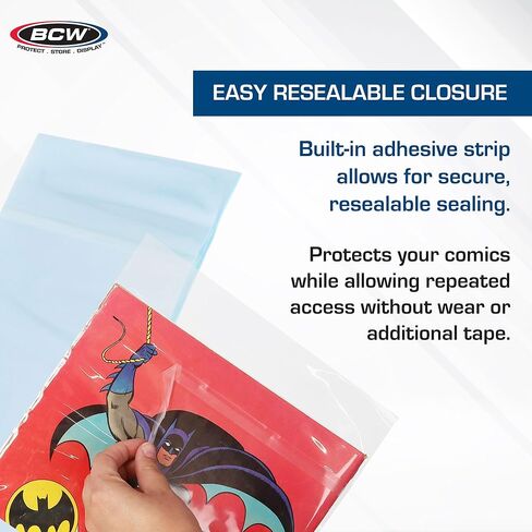 BCW Treasury Comic Bags - Pack of 100 | Acid-Free Safe Storage Comic Book Bags for Treasury Comics | Crystal Clear Polypropylene | Dimensions 10 1/2 x 13 1/2 inches in Kuwait