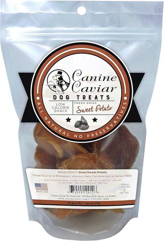 Canine Caviar Dried Sweet Potato Dog Treats All-Natural Dog Treats, Rawhide Free and Gluten Free Healthy Dog Treats, Dog Training Treats for All Breeds and Life Stages (12 oz) in Saudi Arabia