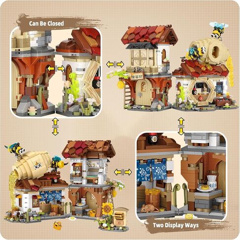 Street View Noodle Shop Mini Building Blocks, MOC Creative Building Toys Model Set for Girls 7-9 Years Old, 870 PCS Simulation Architecture Construction Toy, Gift Idea for Kids Adults in Saudi Arabia