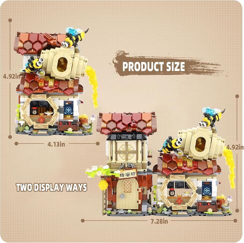 Street View Noodle Shop Mini Building Blocks, MOC Creative Building Toys Model Set for Girls 7-9 Years Old, 870 PCS Simulation Architecture Construction Toy, Gift Idea for Kids Adults in Saudi Arabia