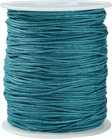 DanLingJewelry Approx 100 Yards/roll 1mm Teal Waxed Cotton Cord Waxed Beading Thread String for Bracelet Necklace Jewelry Making in Saudi Arabia