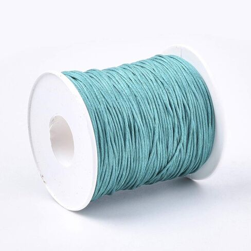 DanLingJewelry Approx 100 Yards/roll 1mm Teal Waxed Cotton Cord Waxed Beading Thread String for Bracelet Necklace Jewelry Making in Saudi Arabia