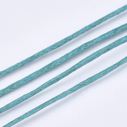 DanLingJewelry Approx 100 Yards/roll 1mm Teal Waxed Cotton Cord Waxed Beading Thread String for Bracelet Necklace Jewelry Making in Saudi Arabia