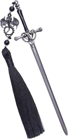 Fantasy Dragon Sword Bookmarks - Cool Fourth Wing Book Mark Gifts Reading Men Merch with Black Tassels Metal Page Markers Book Lovers Novel Fans Boy Bookish Student Teacher Birthday School in Saudi Arabia