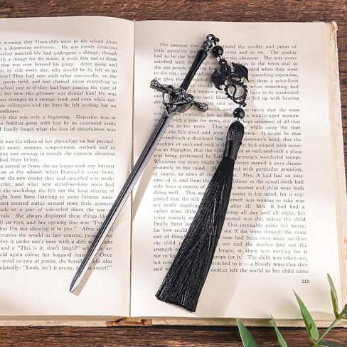 Fantasy Dragon Sword Bookmarks - Cool Fourth Wing Book Mark Gifts Reading Men Merch with Black Tassels Metal Page Markers Book Lovers Novel Fans Boy Bookish Student Teacher Birthday School in Saudi Arabia