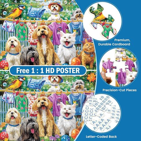 300 Piece Puzzles for Adults,Country Store Puzzles for Adults Children Seniors,Large Piece Dog Deer Fruit Puzzle for Kids Ages 8-10 10-12,Fun Challenging Landscape Family Puzzle Game Nights,20.5*15in in Kuwait