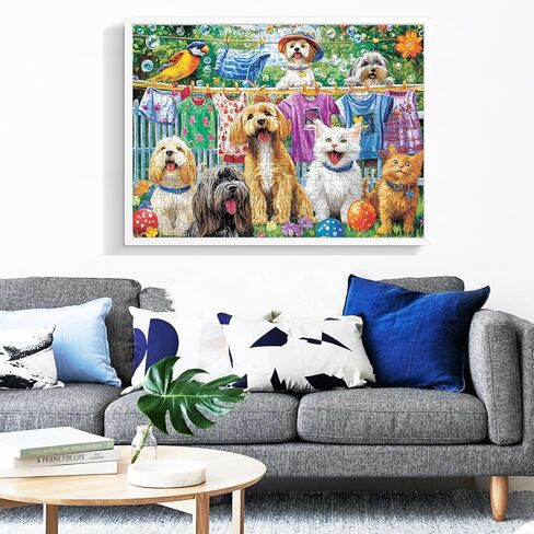 300 Piece Puzzles for Adults,Country Store Puzzles for Adults Children Seniors,Large Piece Dog Deer Fruit Puzzle for Kids Ages 8-10 10-12,Fun Challenging Landscape Family Puzzle Game Nights,20.5*15in in Kuwait