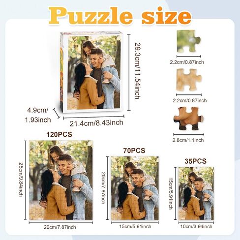 Easycosy Custom Photo Puzzles 35/72/120/300/500/1000 Pieces for Adults Families Personalized Picture Text Jigsaw Puzzle Gift for Holiday Birthday Wedding Anniversay(Horizontal/Vertical) in Saudi Arabia